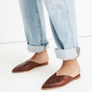Madewell Emilia Snake Embossed Leather Mules